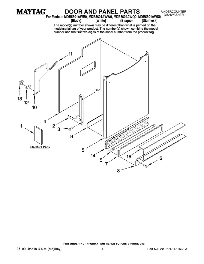 Diagram for MDB5601AWW0