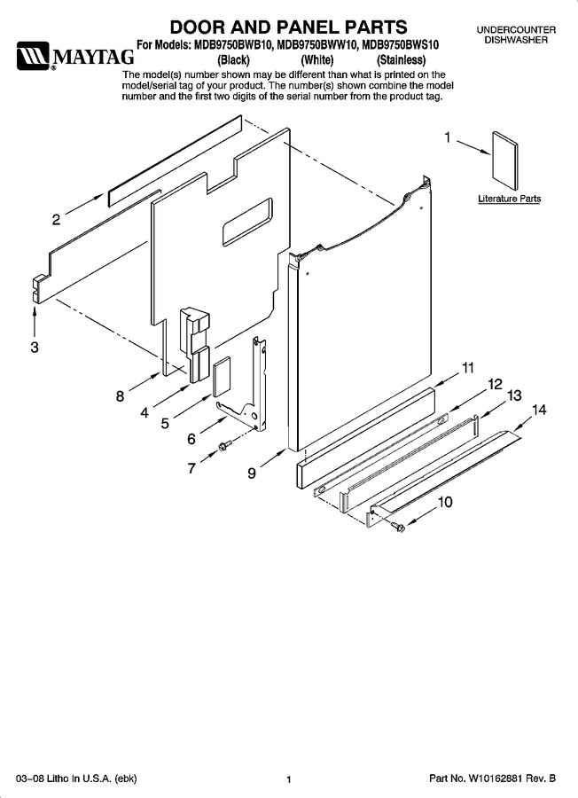 Diagram for MDB9750BWB10