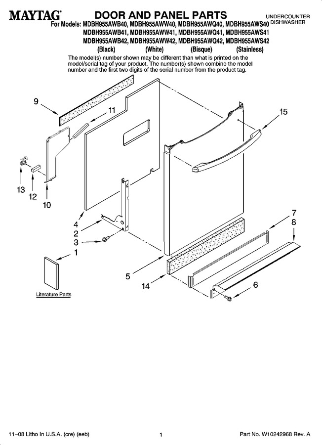 Diagram for MDBH955AWS42