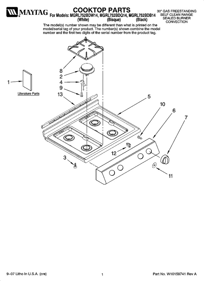 Diagram for MGRL752BDW14