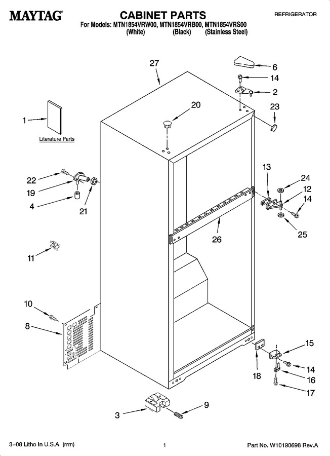 Diagram for MTN1854VRW00