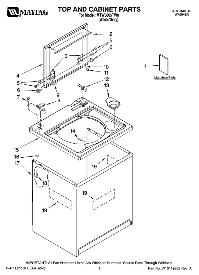 Diagram for MTW5805TW0