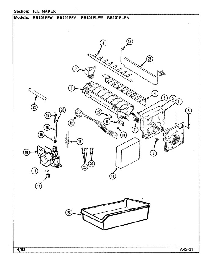 Diagram for RB151PFA (BOM: DG13A)