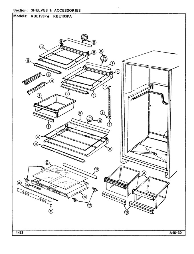 Diagram for RBE193PW (BOM: DG62A)