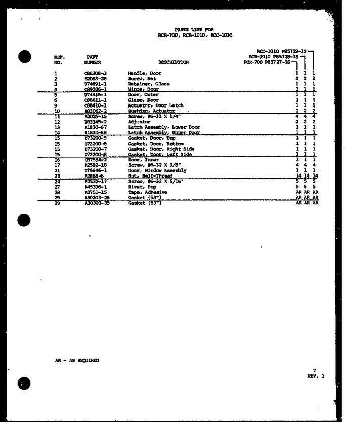 Diagram for RCC-1010 (BOM: P8572901S)