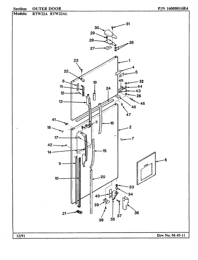 Diagram for RTW22AL (BOM: AH90B)