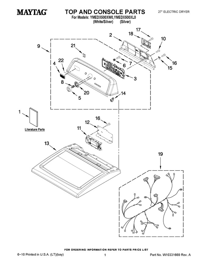 Diagram for YMEDX500XW0