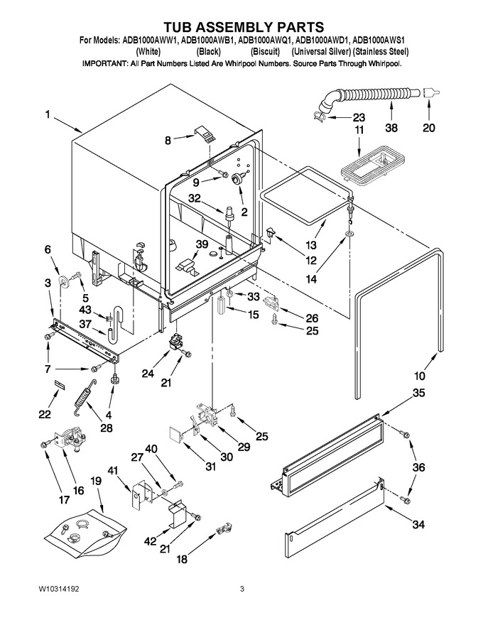 Diagram for ADB1000AWW1