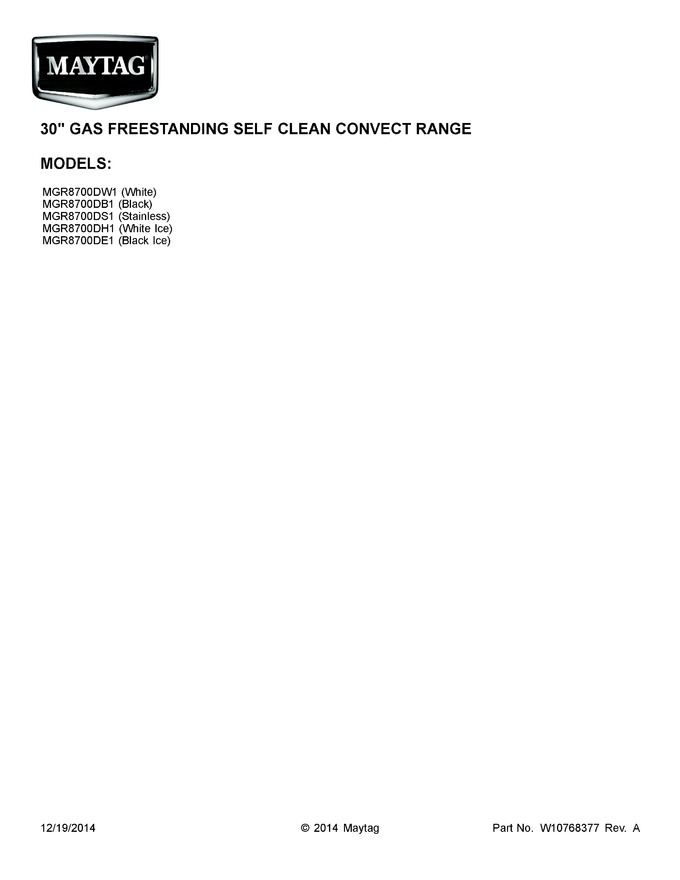 Diagram for MGR8700DE1