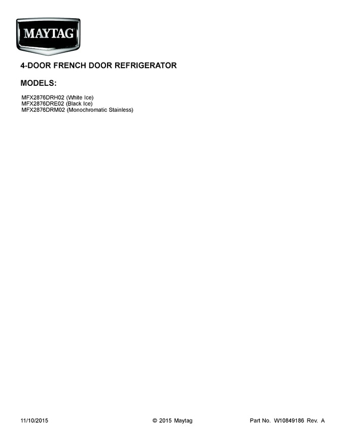 Diagram for MFX2876DRH02