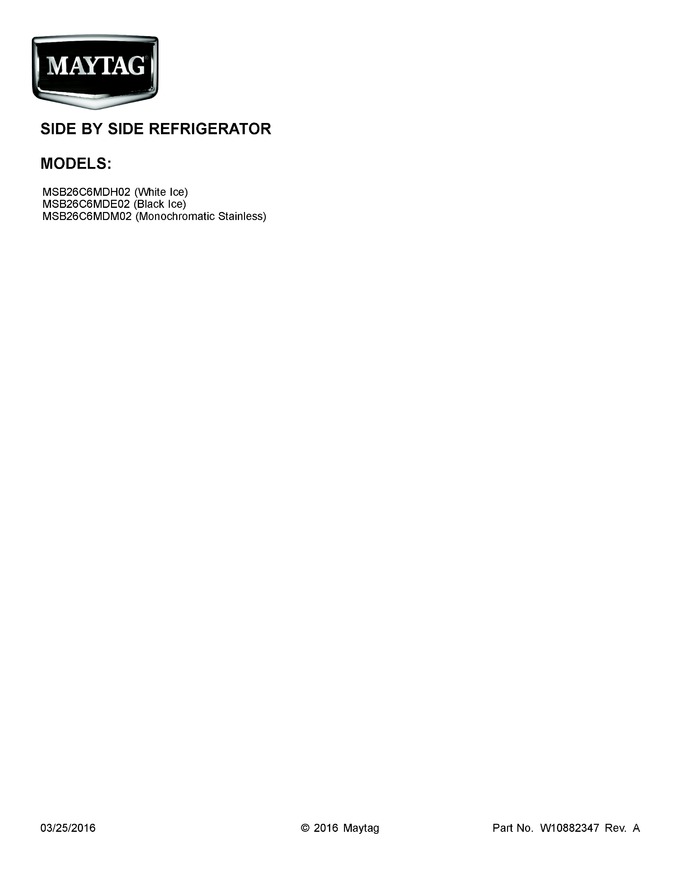 Diagram for MSB26C6MDH02