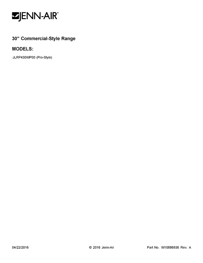 Diagram for JLRP430WP00