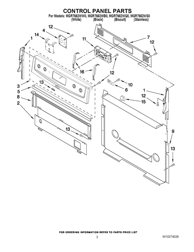 Diagram for MGR7662WW0