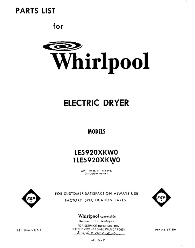 Diagram for LE5920XKW0