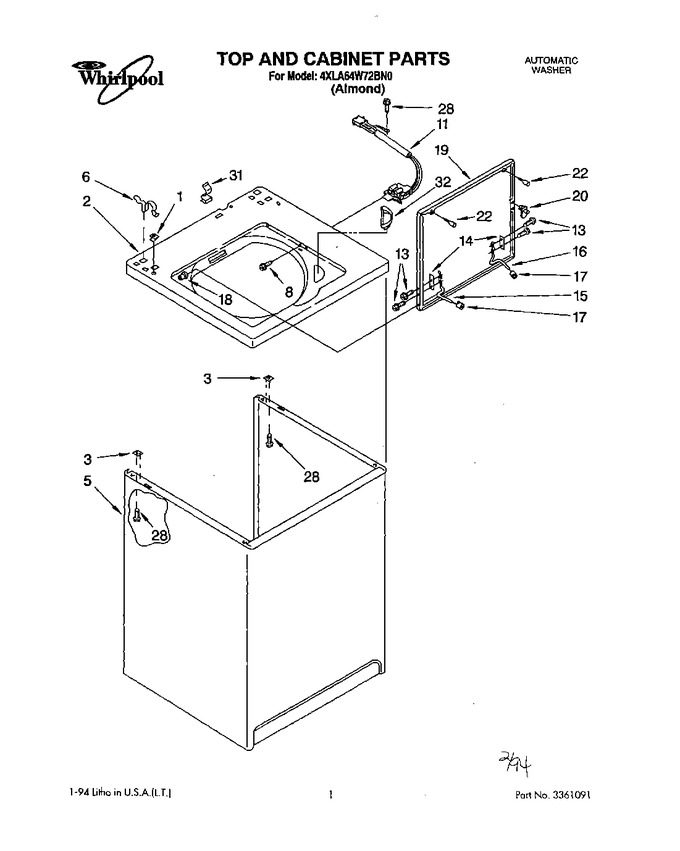 Diagram for 4XLA64W72BN0