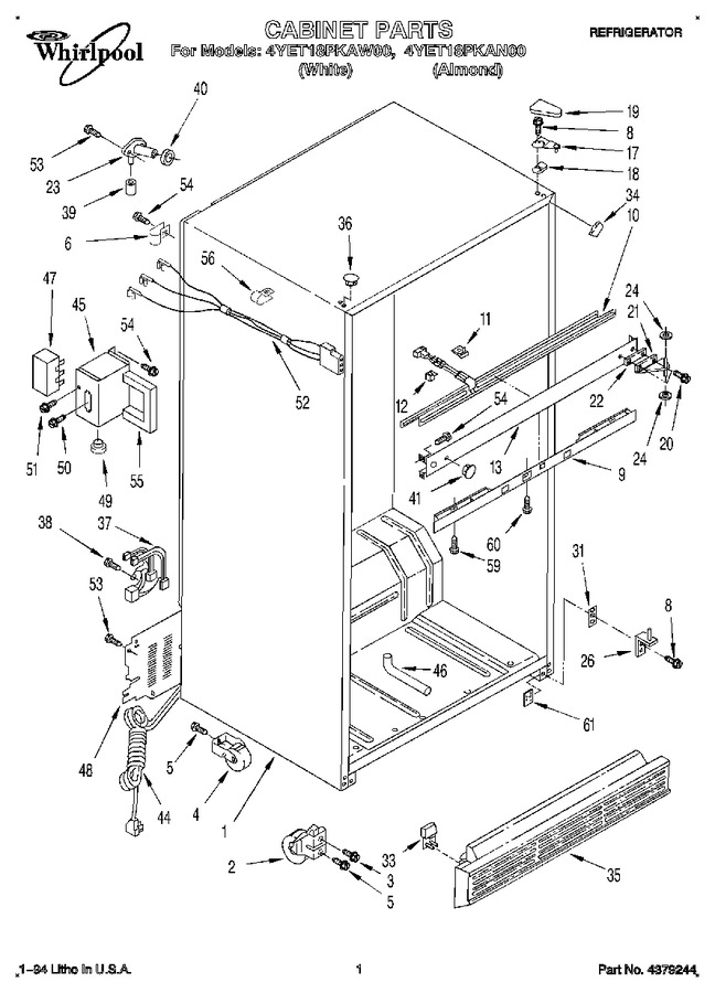 Diagram for 4YET18PKAW00