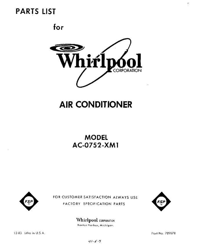 Diagram for AC0752XM1