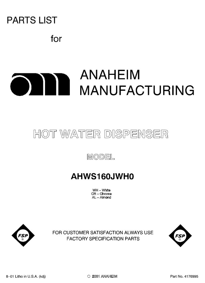 Diagram for AHWS160JCR0