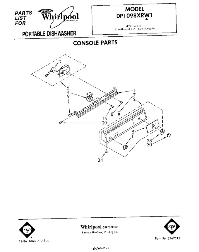 Diagram for DP1098XRW1