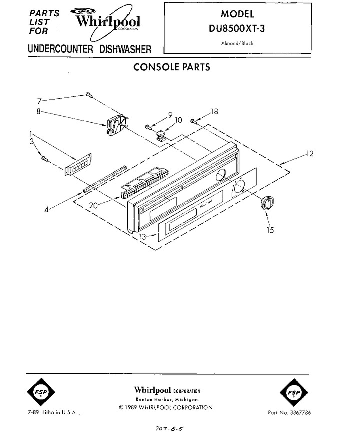 Diagram for DU8500XT3