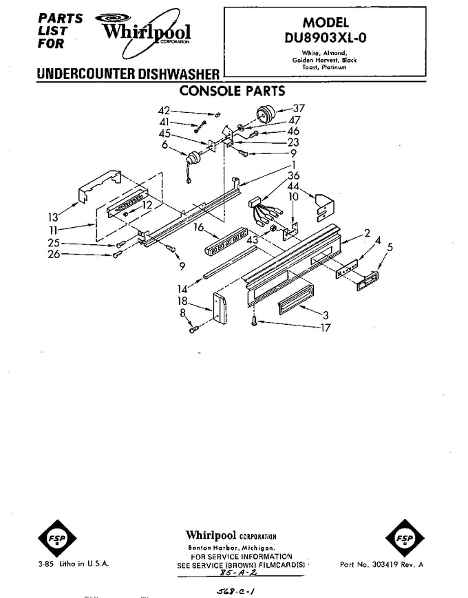 Diagram for DU8903XL0