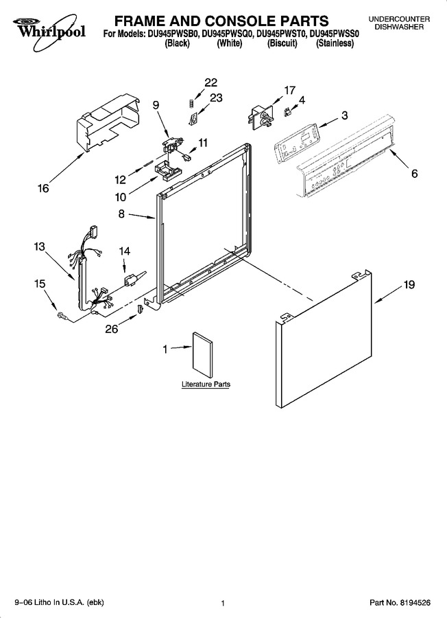 Diagram for DU945PWSB0