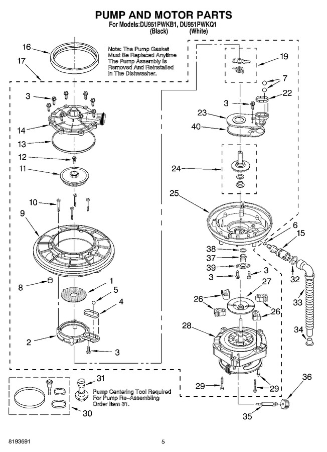 Diagram for DU951PWKQ1