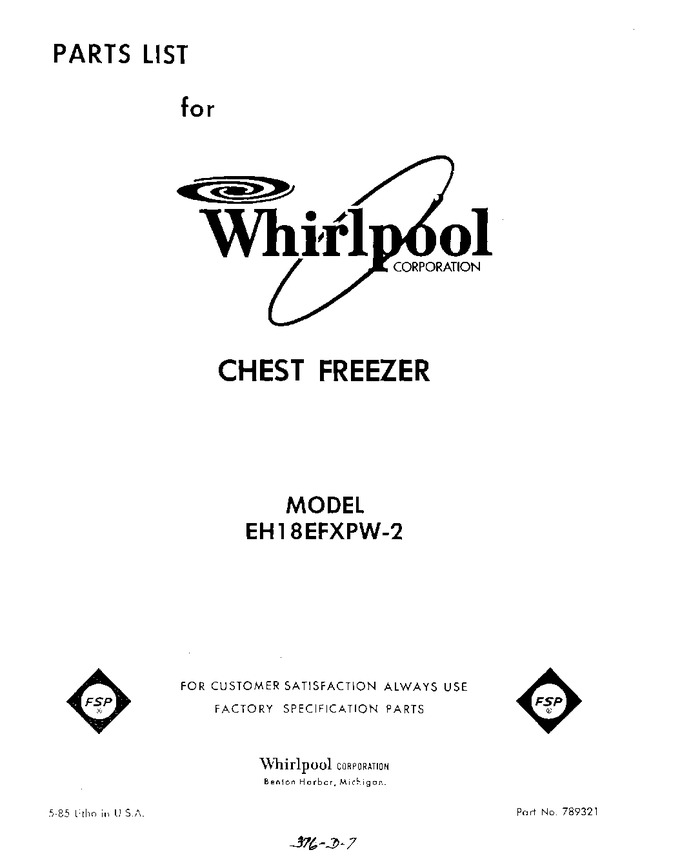 Diagram for EH18EFXPW2