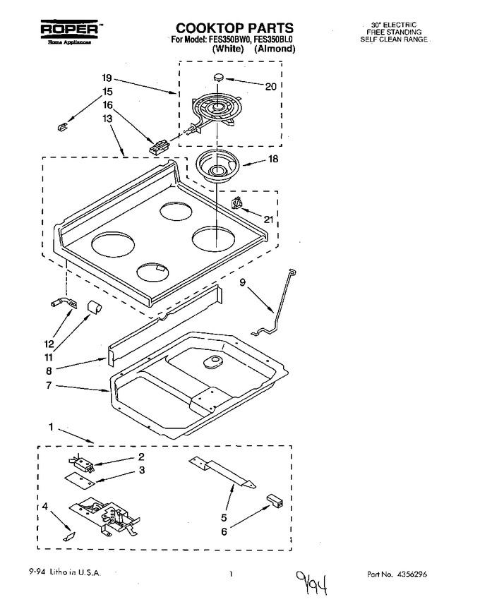 Diagram for FES350BW0