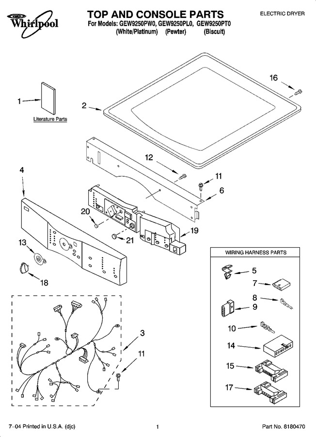 Diagram for GEW9250PT0