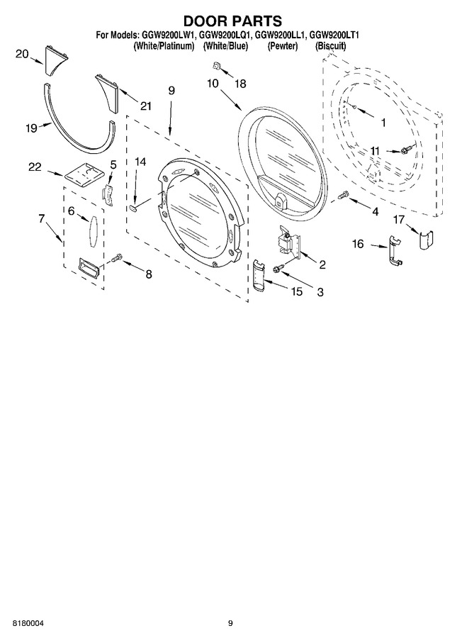 Diagram for GGW9200LL1