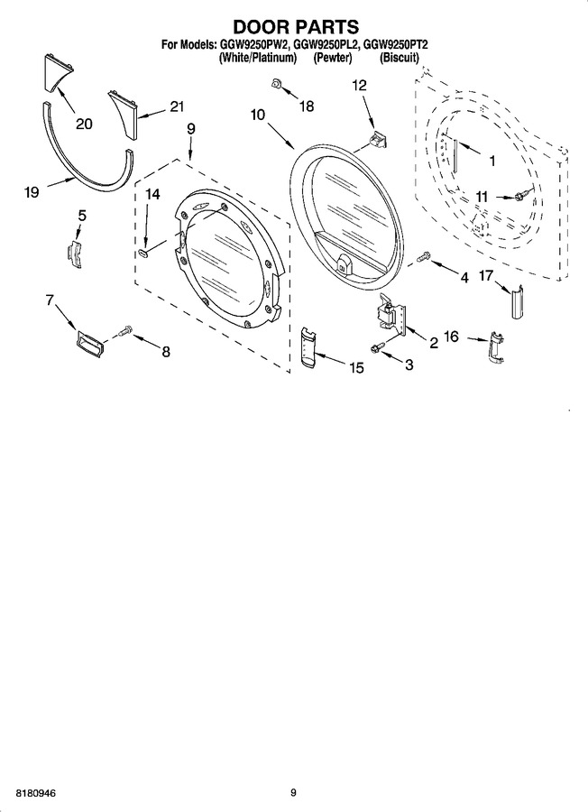 Diagram for GGW9250PW2