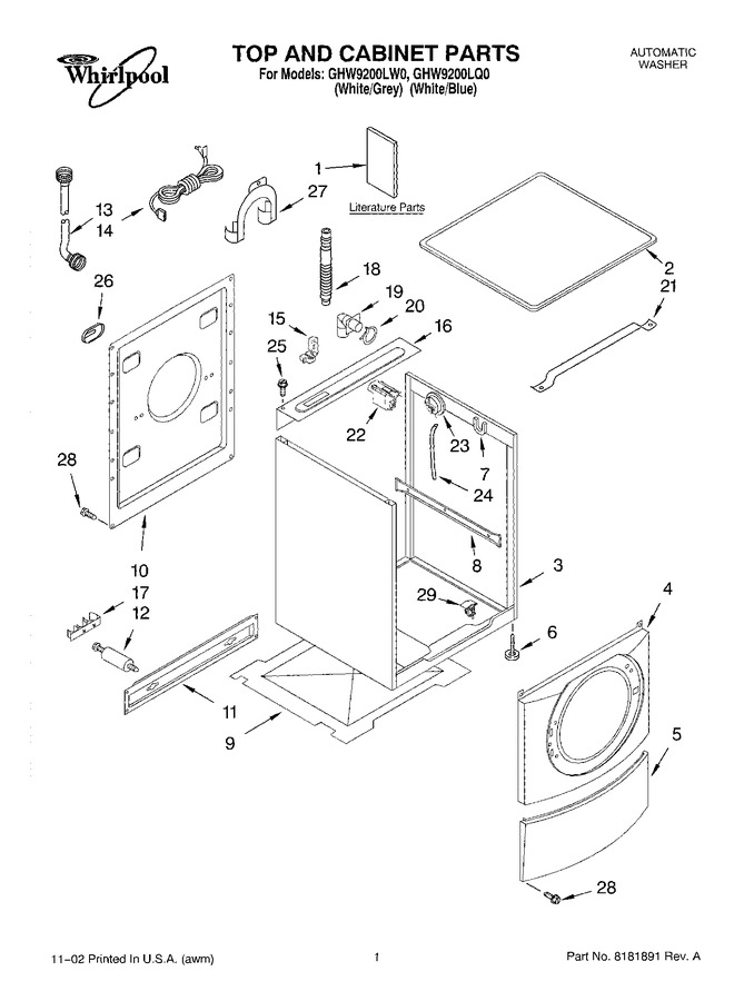 Diagram for GHW9200LQ0