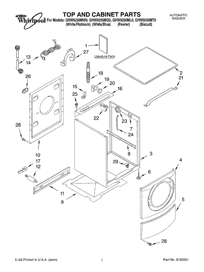 Diagram for GHW9250MQ0