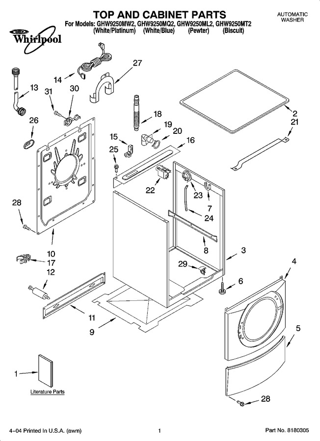 Diagram for GHW9250MT2