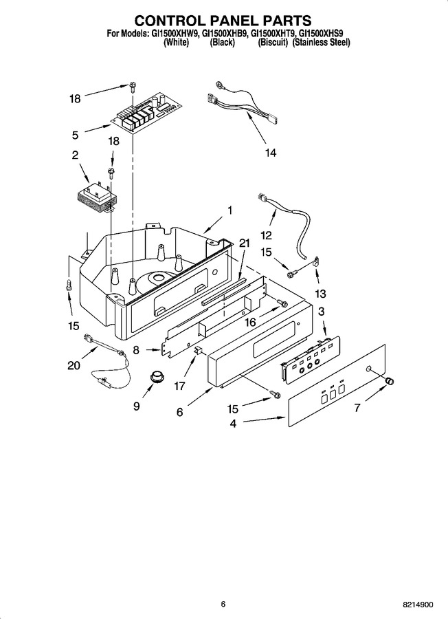 Diagram for GI1500XHT9