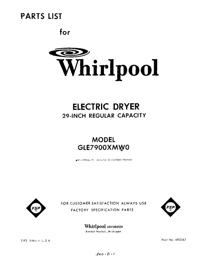 Diagram for GLE7900XMW0