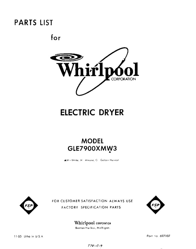 Diagram for GLE7900XMW3