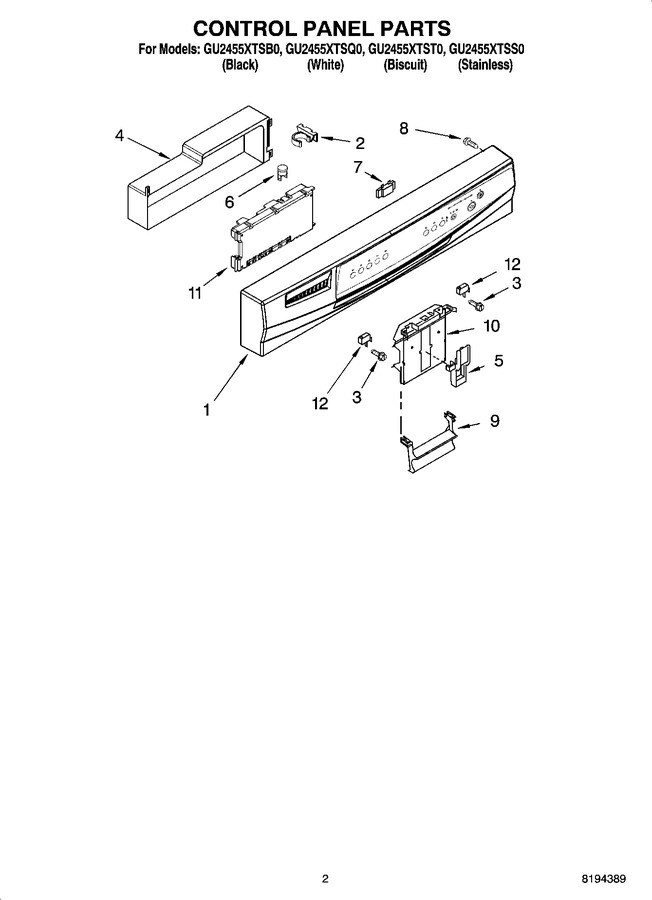 Diagram for GU2455XTSB0