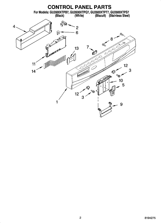 Diagram for GU2600XTPT7