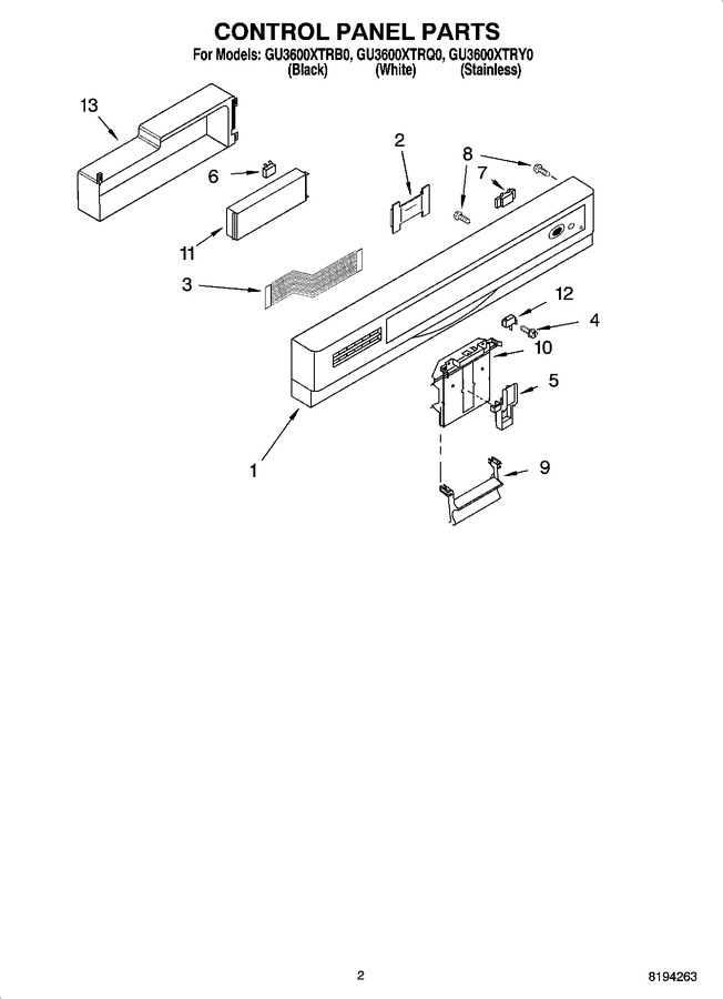 Diagram for GU3600XTRB0