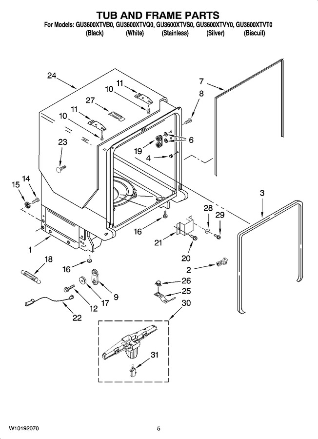Diagram for GU3600XTVT0