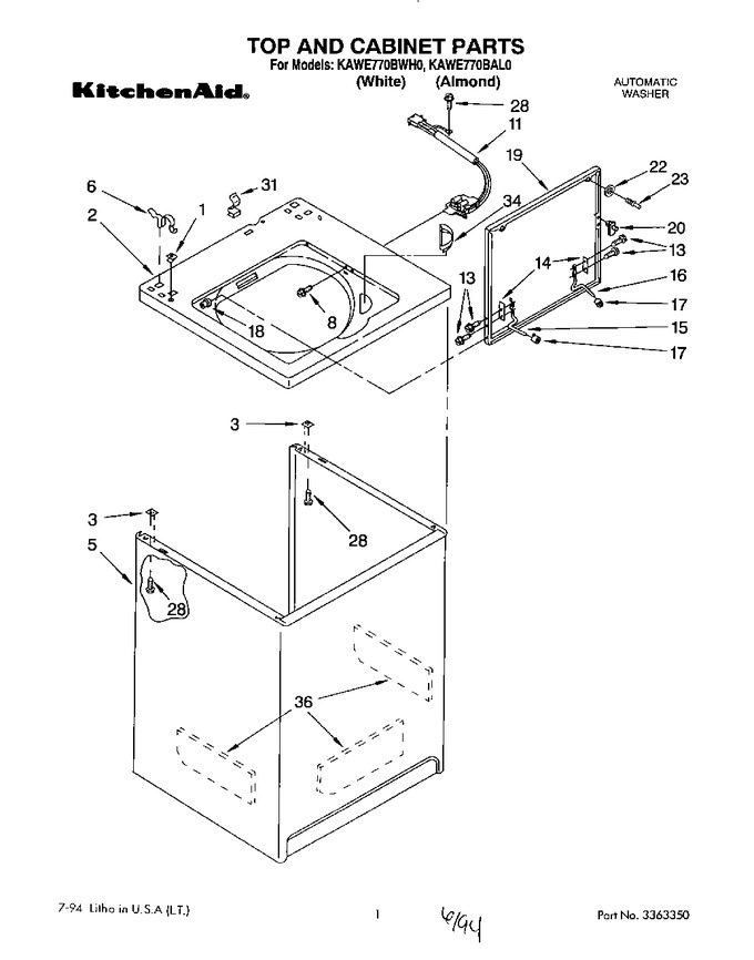 Diagram for KAWE770BWH0