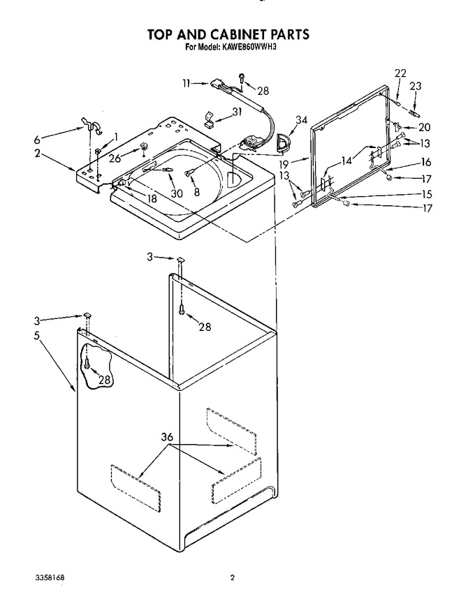 Diagram for KAWE860WWH3