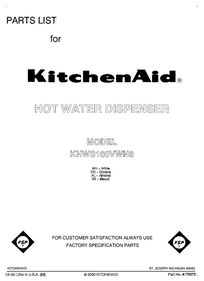 Diagram for KHWS160VAL8