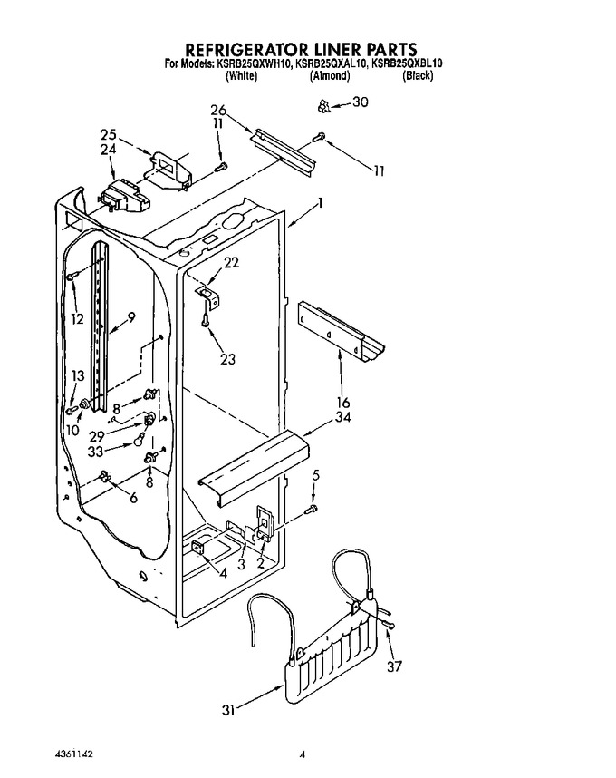 Diagram for KSRB25QXWH10