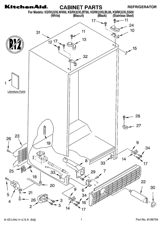 Diagram for KSRK22XLBT00