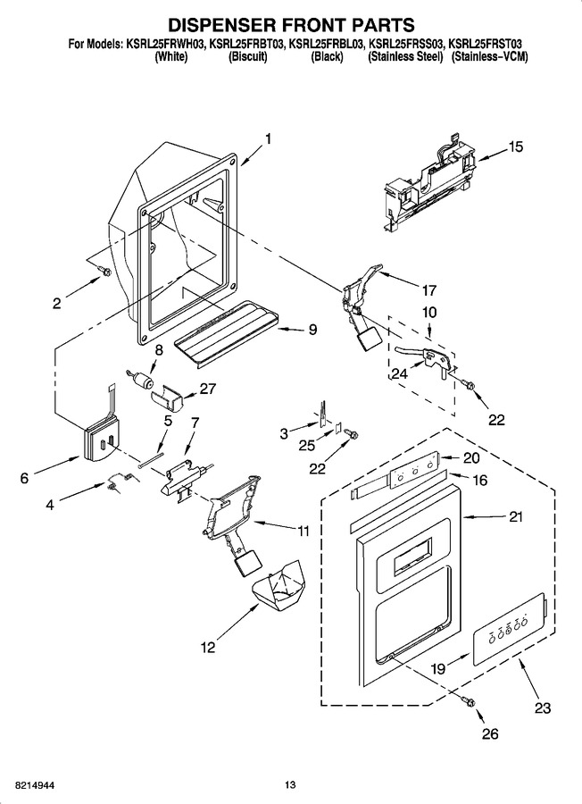 Diagram for KSRL25FRWH03