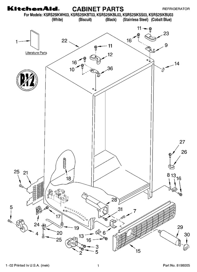 Diagram for KSRS25IKWH03