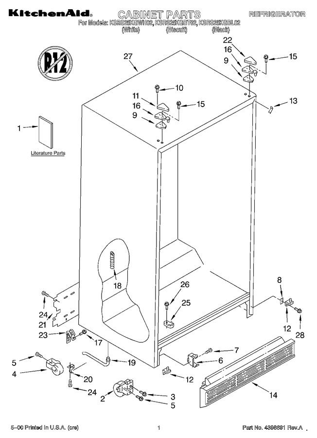 Diagram for KSRS25KGWH02